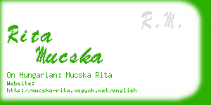 rita mucska business card